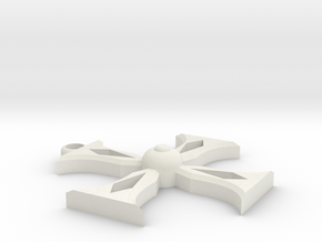 Templar Cross Pendant in White Natural Versatile Plastic
