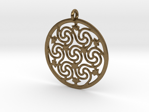Celtic Seven Spiral Pendant in Natural Bronze