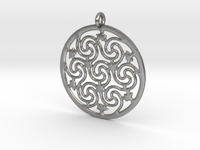 Celtic Seven Spiral Pendant in Natural Silver
