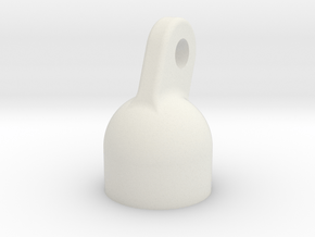 "Tail End" Cap 15mm Skid Tube in White Natural Versatile Plastic