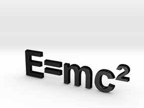 E=mc^2 3D D in Matte Black Steel