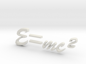 E=mc^2 3D B in White Natural Versatile Plastic