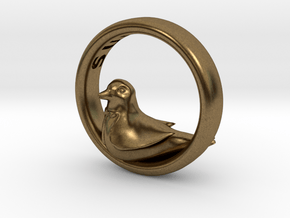 Reverse Bird Ring in Natural Bronze