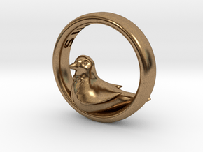 Reverse Bird Ring in Natural Brass