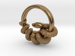 Reverse Snake Ring in Natural Brass