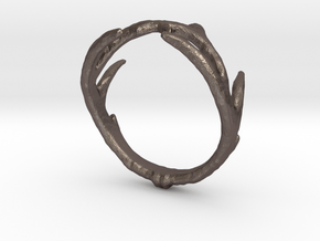 Antler Ring in Polished Bronzed Silver Steel