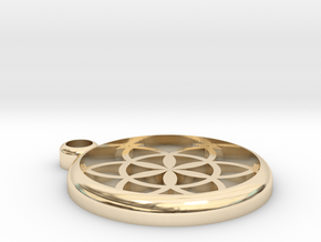 Flower of Life Pendant in 14K Yellow Gold
