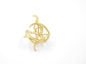 Aster Ring (Large) Size 7 in Polished Gold Steel