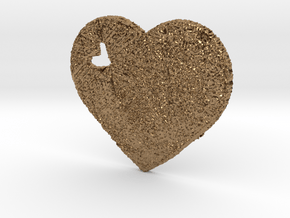 Love Heart 3D in Natural Brass