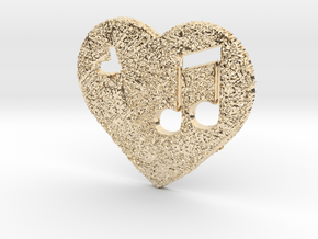 Love Music Heart 3D in 14K Yellow Gold