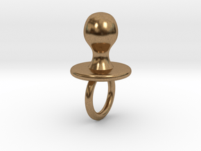 Baby pacifier in Natural Brass