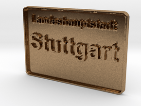 Landeshauptstadt Stuttgart 3D 80mm in Natural Brass