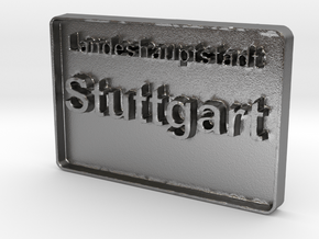 Landeshauptstadt Stuttgart 3D 50mm in Natural Silver