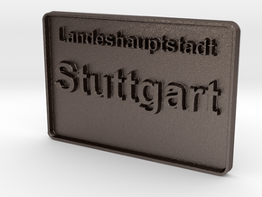 Landeshauptstadt Stuttgart 3D 80mm in Polished Bronzed Silver Steel