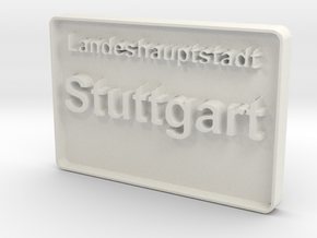 Landeshauptstadt Stuttgart 3D 50mm in White Natural Versatile Plastic