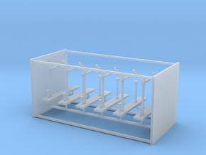 6x Z Scale Water Crane Model Variant A in Tan Fine Detail Plastic