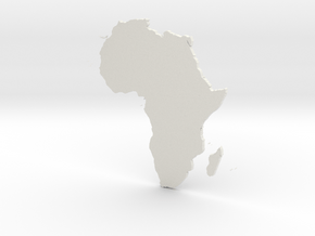 Africa 3D Design in White Natural Versatile Plastic