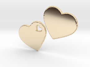 LOVE 3D Hearts 80mm in 14K Yellow Gold
