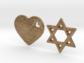 Love Israel 3D Design in Natural Brass