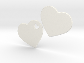 LOVE 3D Hearts in White Processed Versatile Plastic