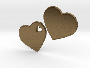 LOVE 3D Hearts 80mm in Natural Bronze
