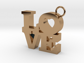 LOVE-Pendant in Polished Brass: Small