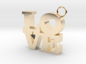 LOVE-Pendant in 14K Yellow Gold: Small