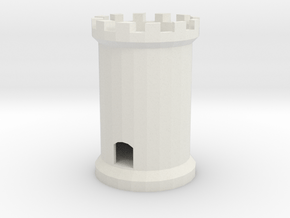 Chess Tower or Folly with circular staircase  two  in White Natural Versatile Plastic