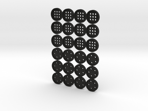 tiny (5/16") buttons (12 star, 12 alphabet) in Smooth Fine Detail Plastic