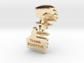 Thumbs Up think positive Cufflink in 14K Yellow Gold