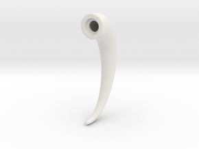 Magnetic Horn Earring (Horn) in White Natural Versatile Plastic