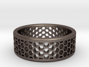 Honeycomb in Polished Bronzed Silver Steel