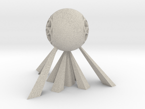 Suspended Sphere with Flower of Life Sculpture in Natural Sandstone
