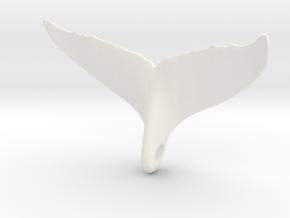 Whale Tail Pendant in White Processed Versatile Plastic