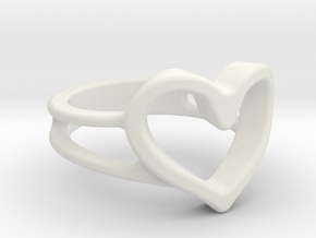 Heart ring in White Natural Versatile Plastic