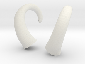 Horns - Glue On in White Natural Versatile Plastic