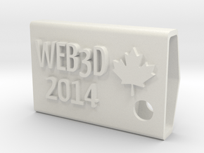 Web3D 2014 Key Fob V2 in White Natural Versatile Plastic