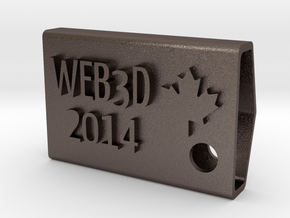 Web3D 2014 Key Fob V2 in Polished Bronzed Silver Steel