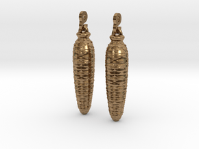 Cuckoo Weight Earrings in Natural Brass