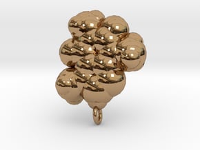Caffeine pendant / earring large. in Polished Brass
