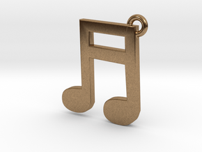 Music Note Pendant in Natural Brass