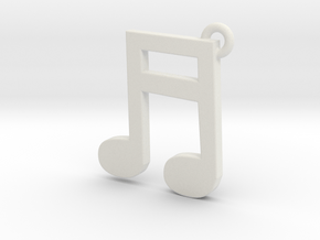 Music Note Pendant in White Natural Versatile Plastic