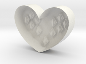 Heart in White Natural Versatile Plastic