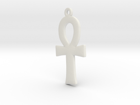 Ankh Pendant Copy in White Natural Versatile Plastic