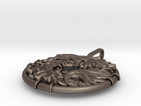 Dragon pendant in Polished Bronzed Silver Steel