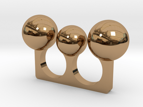 3 Sphere Open Ring in Polished Brass