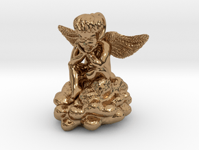 Angel Cupid pendant charm in Polished Brass