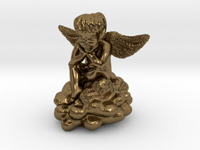 Angel Cupid pendant charm in Polished Bronze