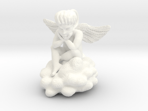 Angel Cupid pendant charm in White Processed Versatile Plastic