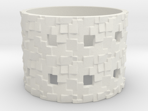 Puzzle Box Ring Size 13 in White Natural Versatile Plastic